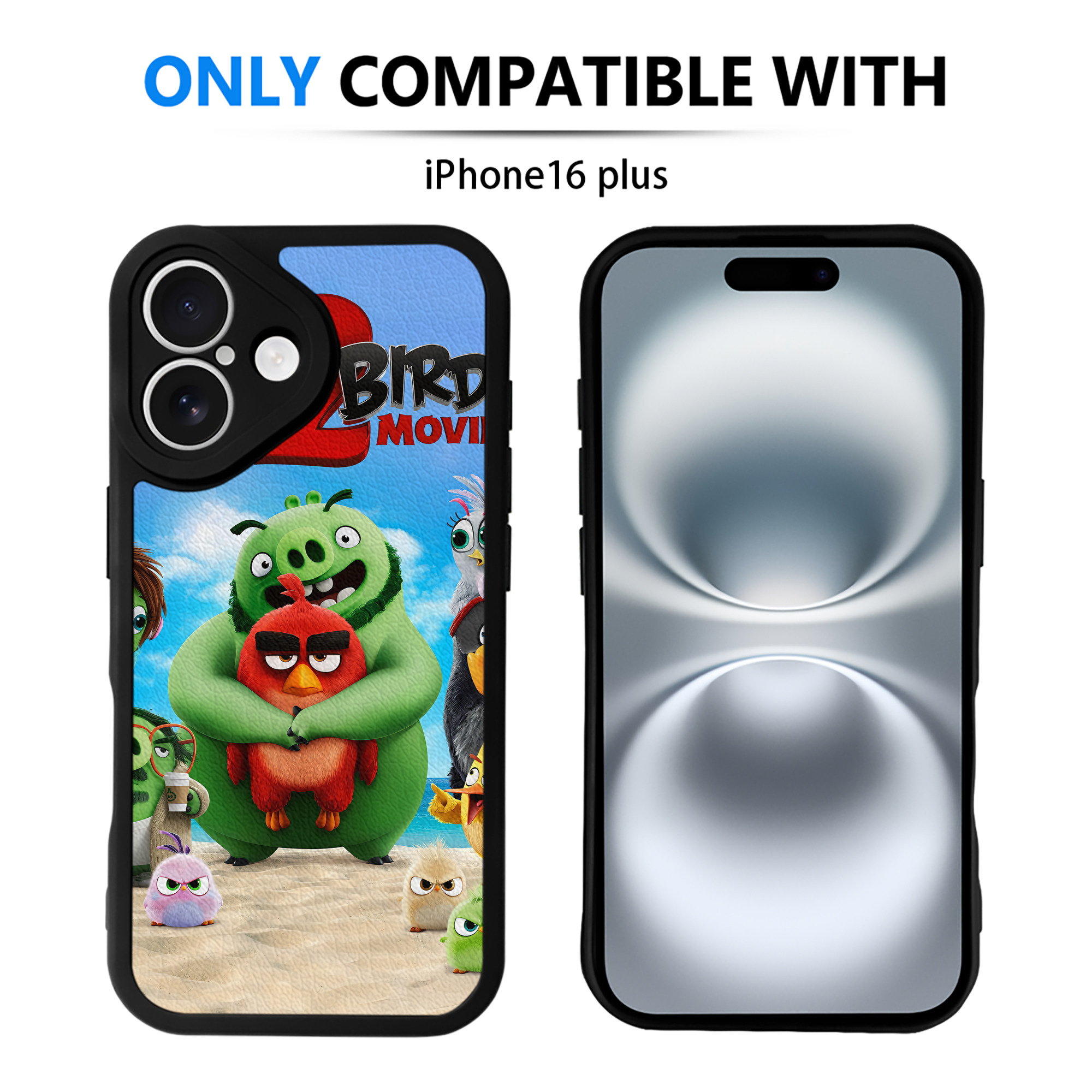 （画像用） Angry Birds アングリーバード 【iPhone 16シリーズ対応】シリコンスマホケース（レザー調） 材質：シリコン